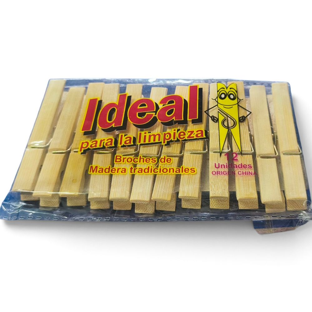 Broches De Madera Pack x 12